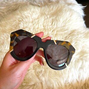 LAST CHANCE: Karen Walker One Splash Sunglasses - Tortoise / Black
